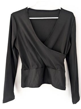 Y2K Soft Girl Balletcore Ribbed Wrap Top | Cinched Waist